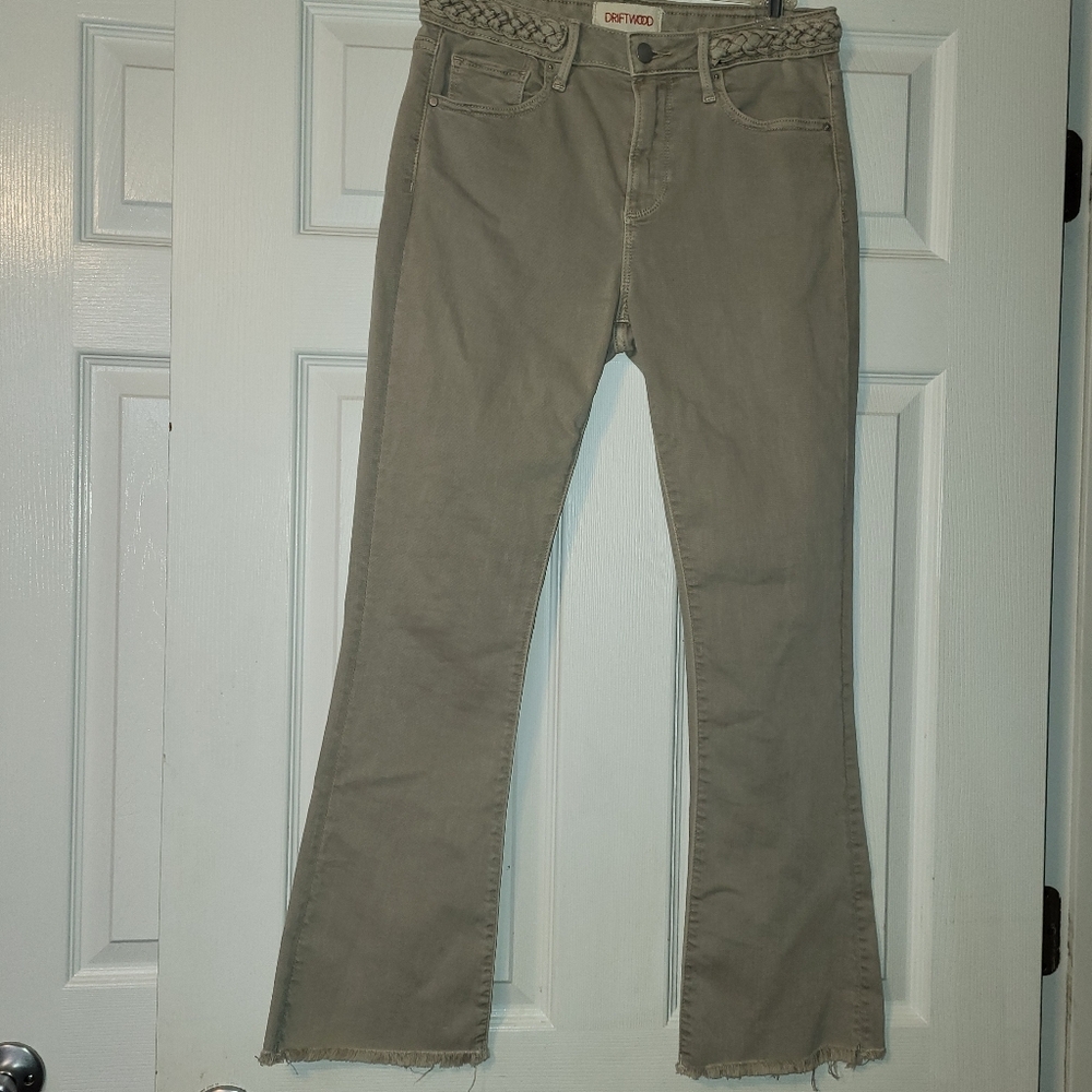 Driftwood Roxy Crop Boot Women's Size 26 Braided Waist Detail‎ Frayed Hem